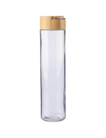 Gourde en verre écologique de 500 ml avec dragonne personnalisée Clarence Matières : ABS Couleurs : blanc 2