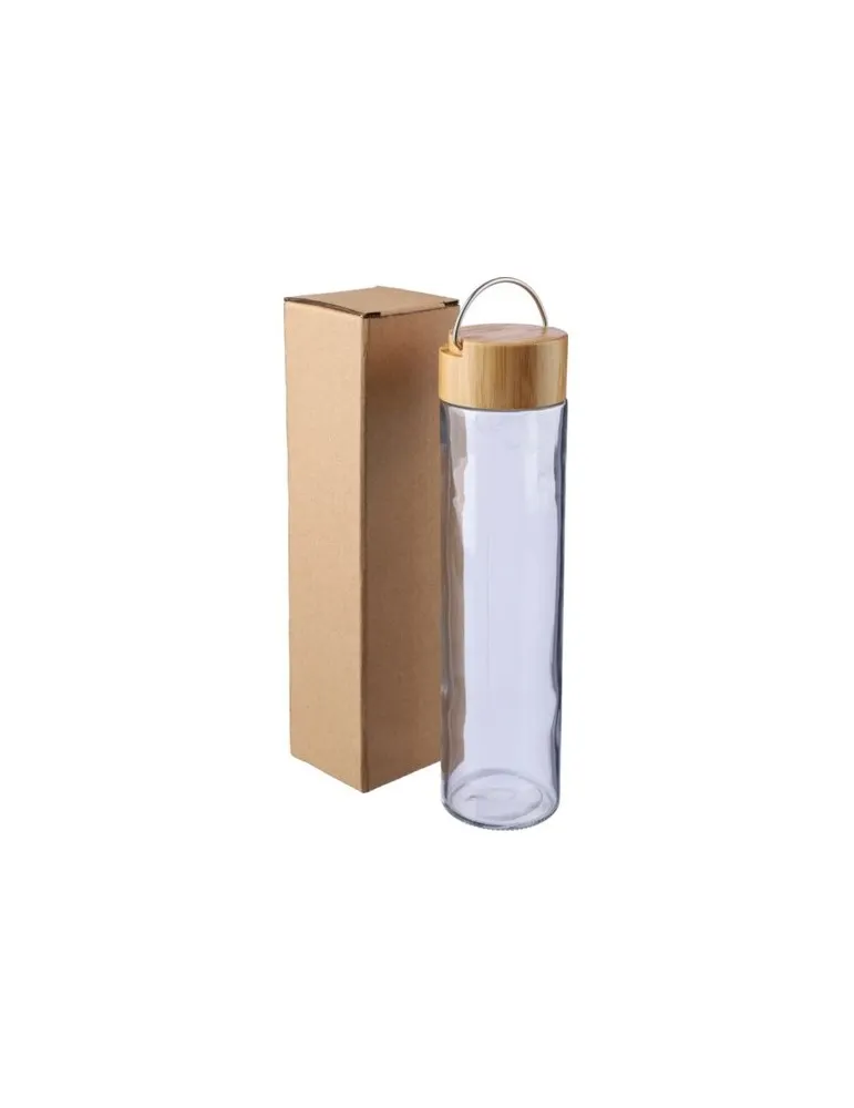 Gourde en verre écologique de 500 ml avec dragonne personnalisée Clarence Matières : ABS Couleurs : blanc marquage laser ultra p