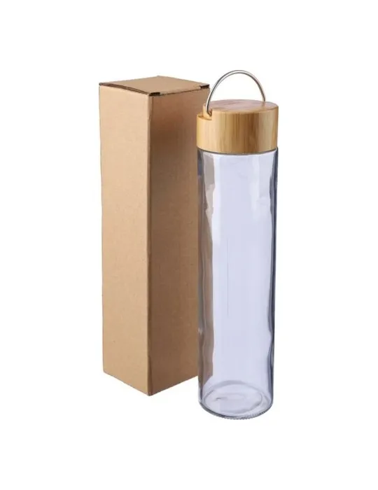 Gourde en verre écologique de 500 ml avec dragonne personnalisée Clarence Matières : ABS Couleurs : blanc marquage laser ultra p