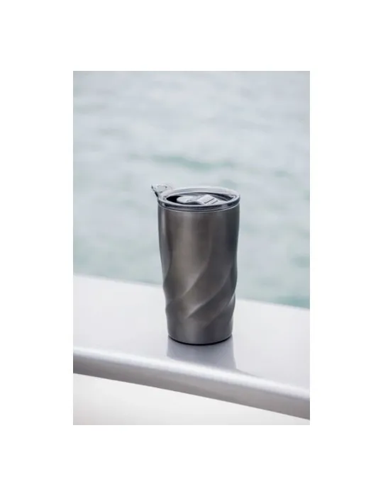 Mug nomade publicitaire écologique Vortex Calix Brandcharger Matières : polypropylène (PP) Couleurs : orange objet promotionnel 