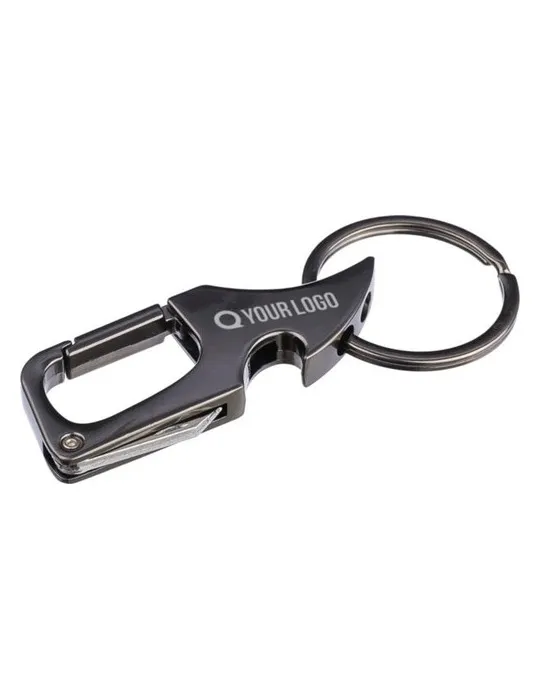 Porte-clés mousqueton en métal personnalisé Bella Matières : polypropylène (PP) Couleurs : jaune marquage laser ultra précis