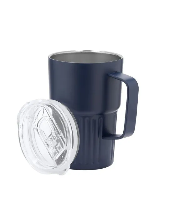 Tasse thermique personnalisée en acier inoxydable - Finbar Matières : ABS Couleurs : noir personnalisation rapide en France