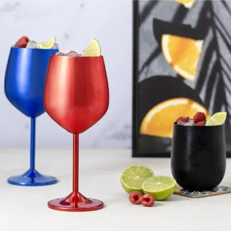 Verre à Vin Personnalisé Écologique - Arlene Matières : métal Couleurs : noir impression logo haute qualité