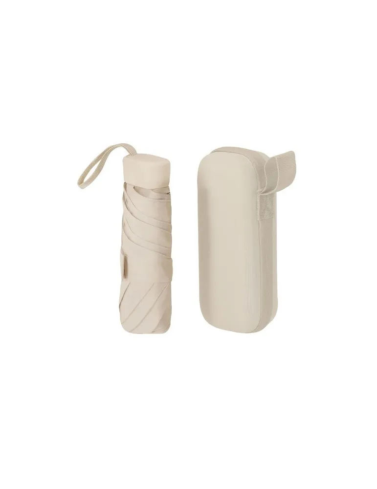 Parapluie publicitaire pliable Ottis Matières : plastique recyclé Couleurs : blanc personnalisation rapide en France