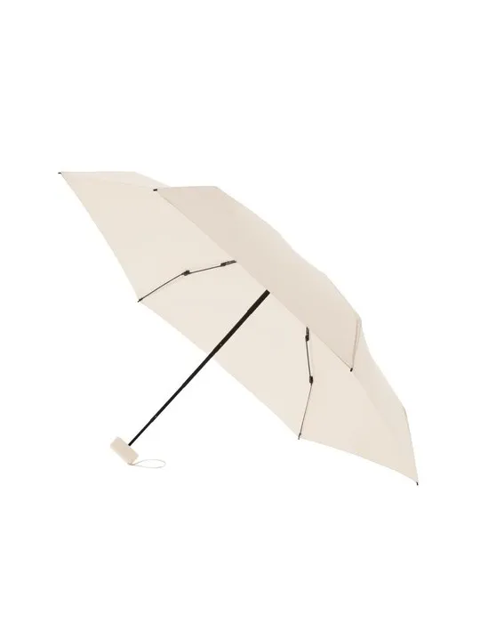 Parapluie publicitaire pliable Ottis Matières : plastique recyclé Couleurs : blanc goodies personnalisé en stock