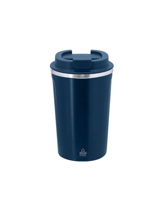 Verre publicitaire thermique Karnix Matières : bois Couleurs : bleu marine cadeau entreprise pas cher