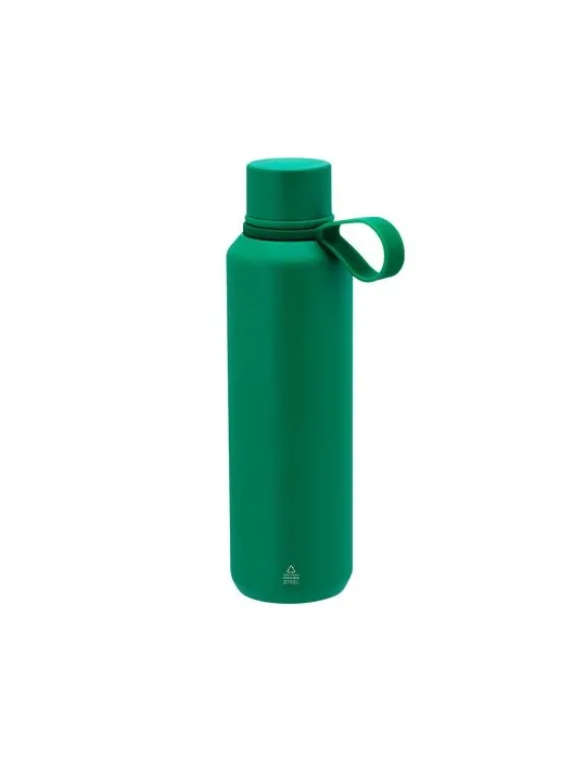 Bidon thermique personnalisé Yomar Matières : PET recyclé Couleurs : gris accessoire événementiel unique