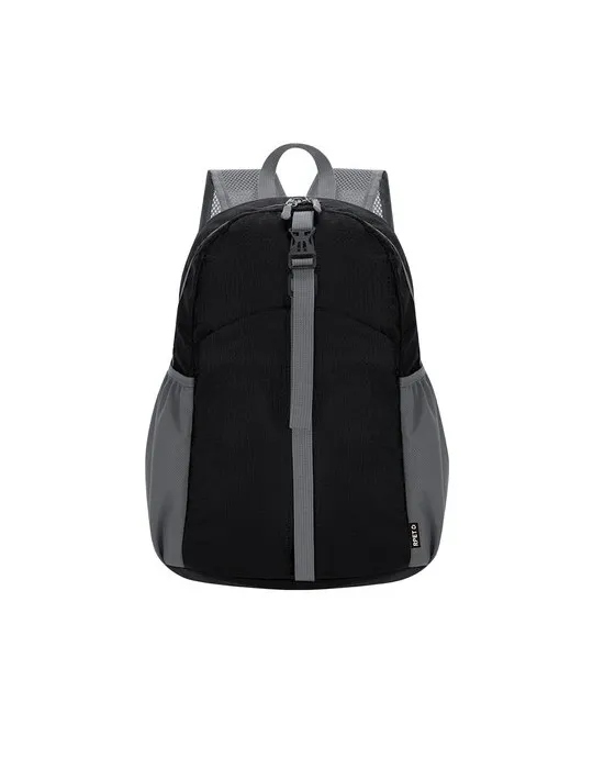 Sac à Dos Publicitaire Pliable Chermel Matières : polyester Couleurs : noir objet promotionnel éco-responsable