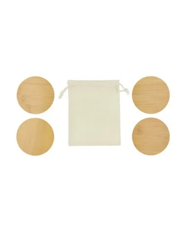 Set de Sous-Verres Publicitaires Écologiques Elmor Couleurs : noir Matières : papier (FSC)