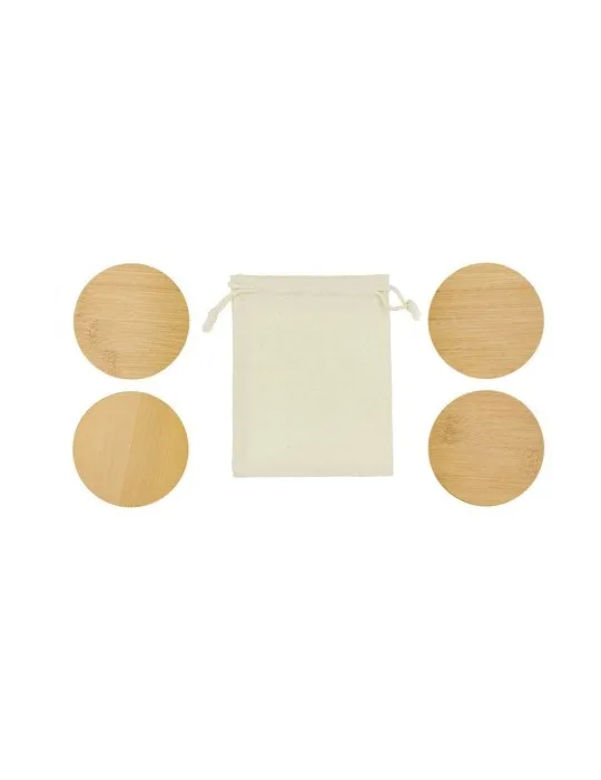 Set de Sous-Verres Publicitaires Écologiques Elmor Couleurs : noir Matières : papier (FSC)