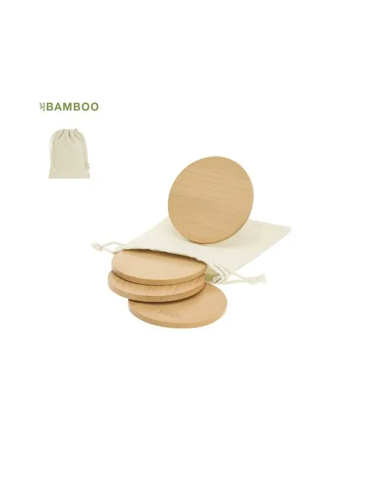 Set de Sous-Verres Publicitaires Écologiques Elmor Couleurs : noir Matières : papier (FSC) personnalisable avec votre logo