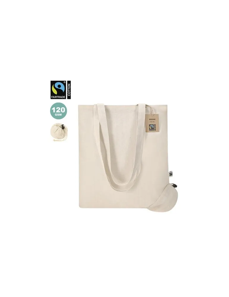 Sac Pliable Écologique Personnalisé Fairtrade Kieran Matières : carton Couleurs : noir personnalisable avec votre logo