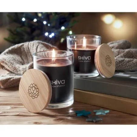 Bougie parfumée écologique à la vanille - ANCIENT HIGH Matières : coton Taille textile : M Couleurs : bleu royal objet promotion