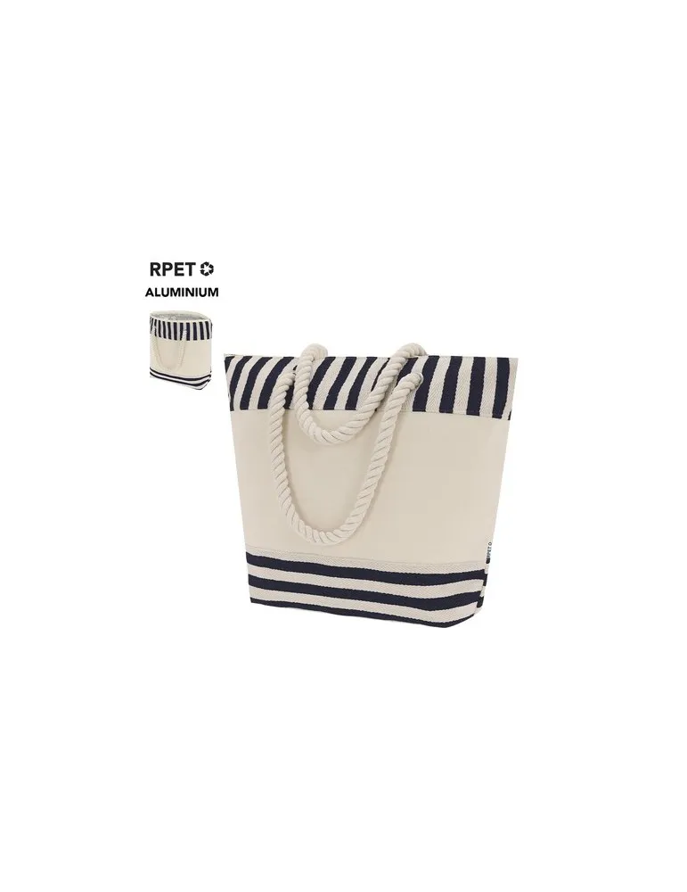 Sac Thermique Écologique Sumpter Matières : PET recyclé Taille textile : S Couleurs : bleu goodies publicitaire événementiel