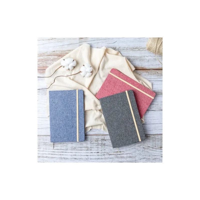 Bloc Notes Écologique Personnalisé pas cher - Chancy Matières : jute Couleurs : beige personnalisable avec votre logo