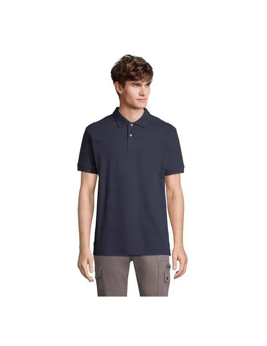 Polo homme personnalisé écologique Pacific Couleurs : noir impression logo haute qualité