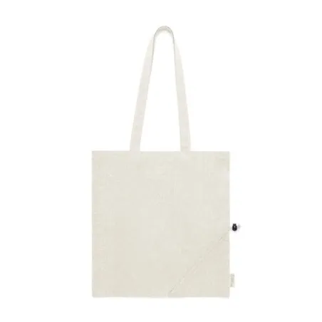 Sac Écologique Pliable Personnalisé en Coton Recyclé à Prix Abordable - Biyon Matières : papier Couleurs : blanc impression haut