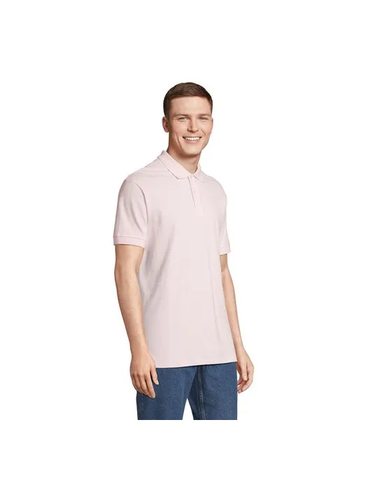 Polo homme personnalisé écologique Pacific Couleurs : blanc marquage laser ultra précis