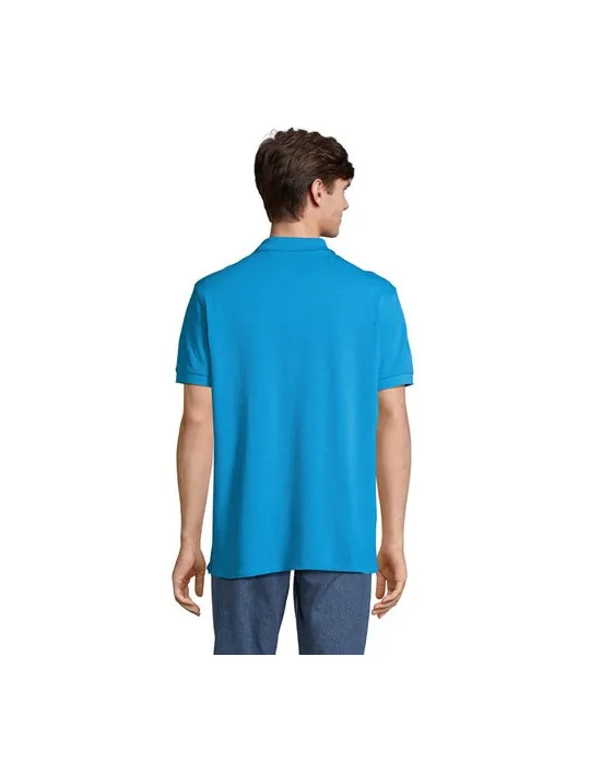 Polo homme personnalisé écologique Pacific Couleurs : noir objet promo petit budget