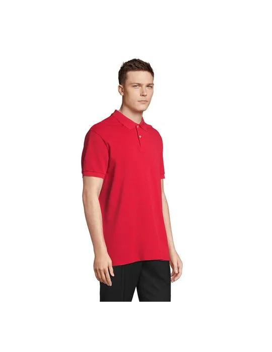 Polo homme personnalisé écologique Pacific Matières : PET Couleurs : noir cadeau entreprise pas cher