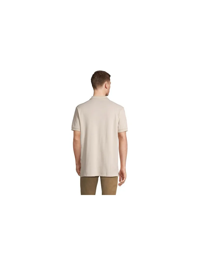 Polo homme personnalisé écologique Pacific Matières : papier recyclé Couleurs : beige personnalisation rapide en France