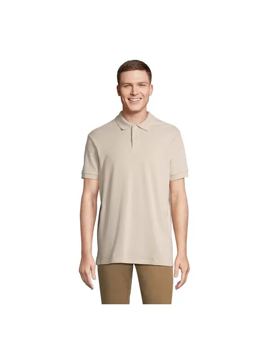 Polo homme personnalisé écologique Pacific Couleurs : noir objet promo petit budget