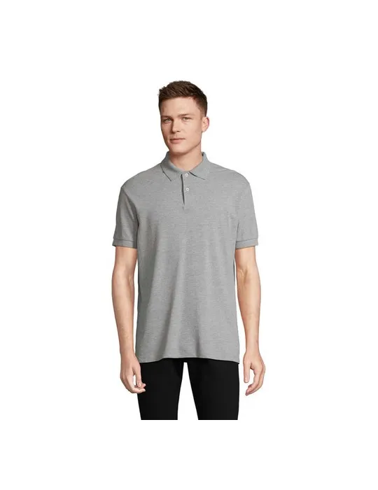 Polo homme personnalisé écologique Pacific Couleurs : beige impression logo haute qualité