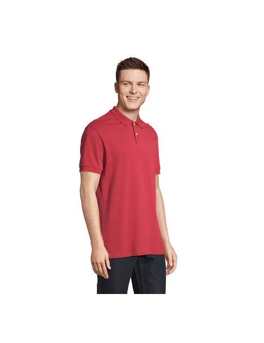 Polo homme personnalisé écologique Pacific Taille textile : L Couleurs : rouge personnalisable avec votre logo