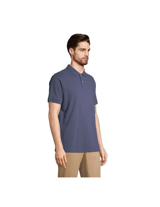 Polo homme personnalisé écologique Pacific Taille textile : M Couleurs : blanc marquage couleur éclatante