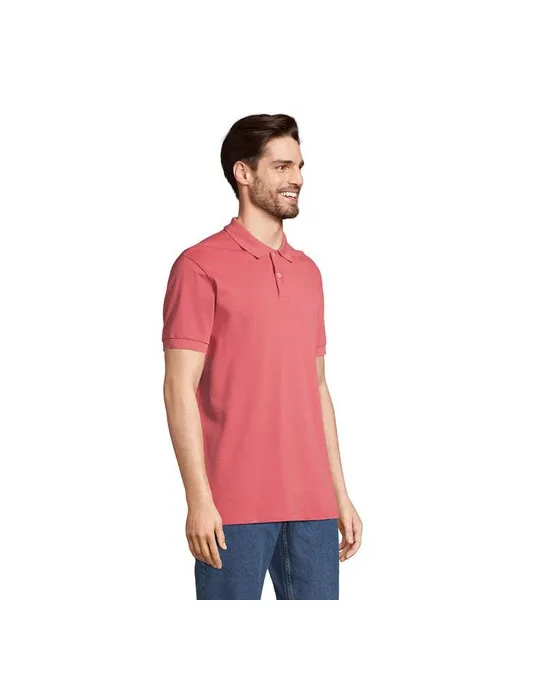Polo homme personnalisé écologique Pacific Matières : papier Couleurs : blanc marquage couleur éclatante