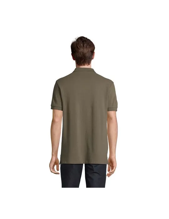 Polo homme personnalisé écologique Pacific Couleurs : noir Matières : fibre de bois marquage couleur éclatante