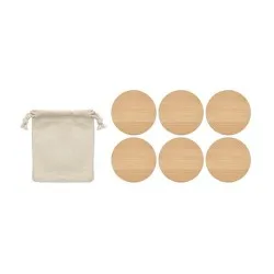 Set de 6 sous-verres personnalisés en bambou - BAYIN Taille textile : 5XL Couleurs : blanc 2