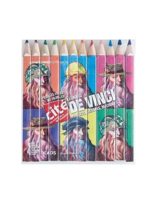 SET QUADRI 12 COUL 8,7 cm goodies entreprise design