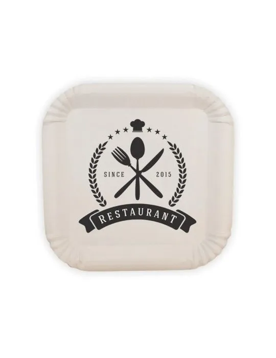 Assiette en carton carrée