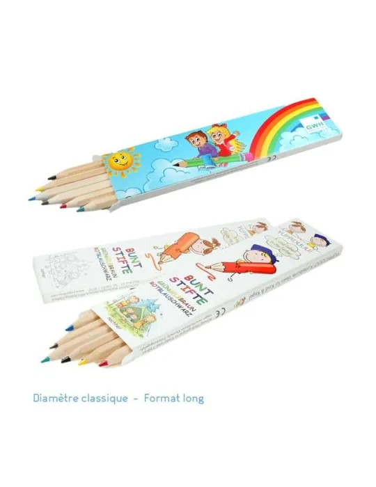 Set de 6 crayons de couleur EU cadeau entreprise pas cher