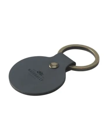 Recycled Leather Keyring Round porte-clés