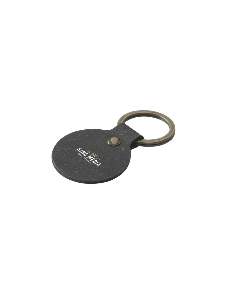 Recycled Leather Keyring Round porte-clés personnalisable avec votre logo