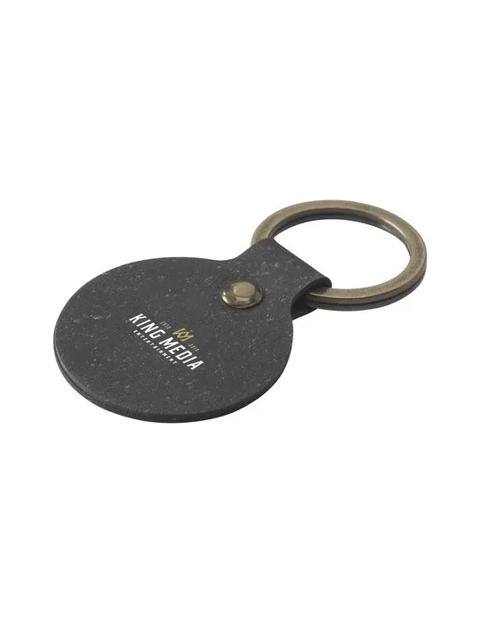 Recycled Leather Keyring Round porte-clés personnalisable avec votre logo