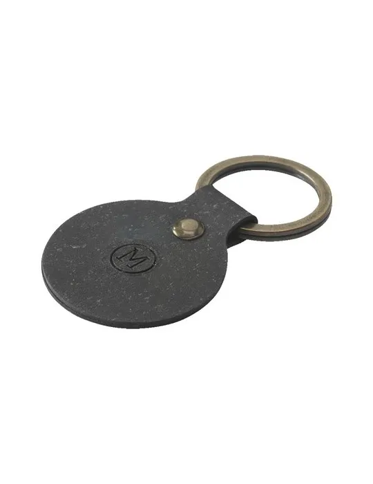 Recycled Leather Keyring Round porte-clés cadeau collaborateur premium