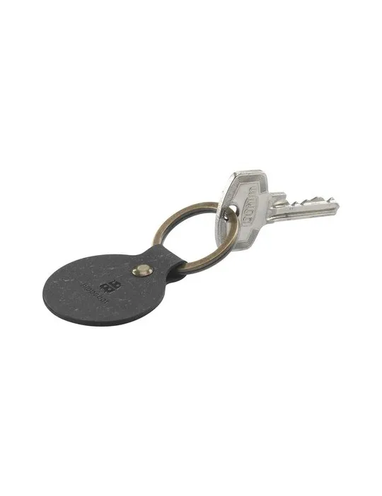 Recycled Leather Keyring Round porte-clés accessoire événementiel unique