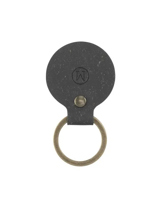 Recycled Leather Keyring Round porte-clés impression logo haute qualité