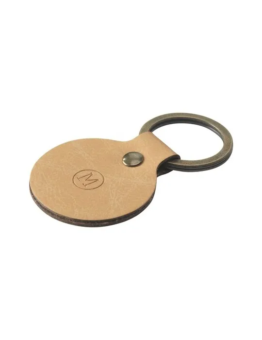 Recycled Leather Keyring Round porte-clés personnalisation rapide en France