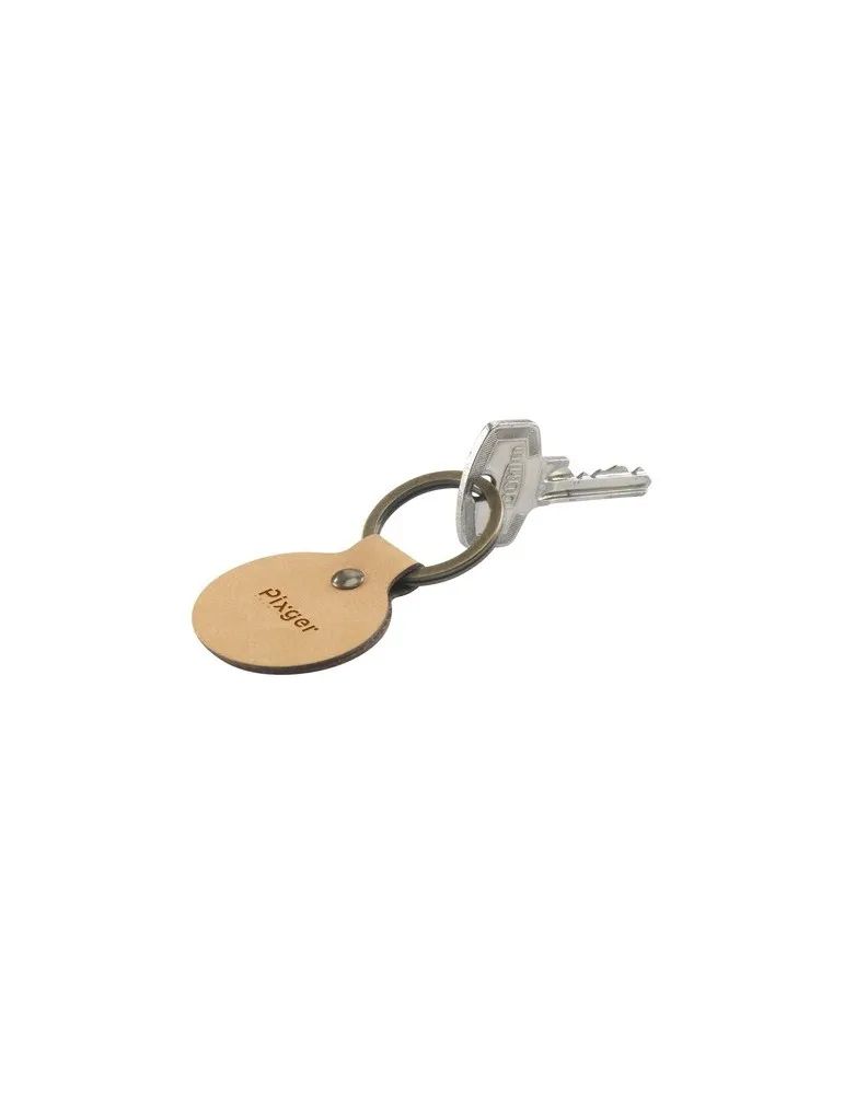 Recycled Leather Keyring Round porte-clés objet publicitaire robuste