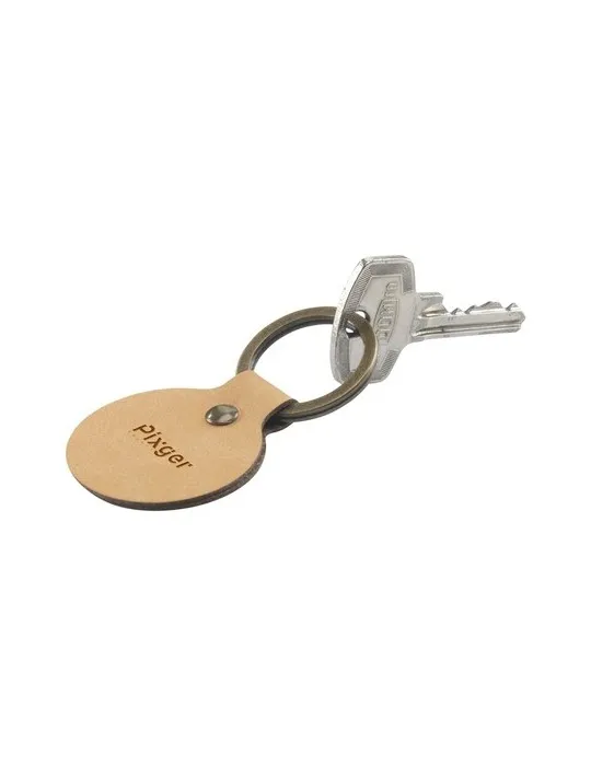 Recycled Leather Keyring Round porte-clés objet publicitaire robuste