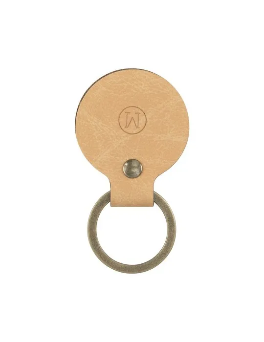 Recycled Leather Keyring Round porte-clés cadeau affaires élégant