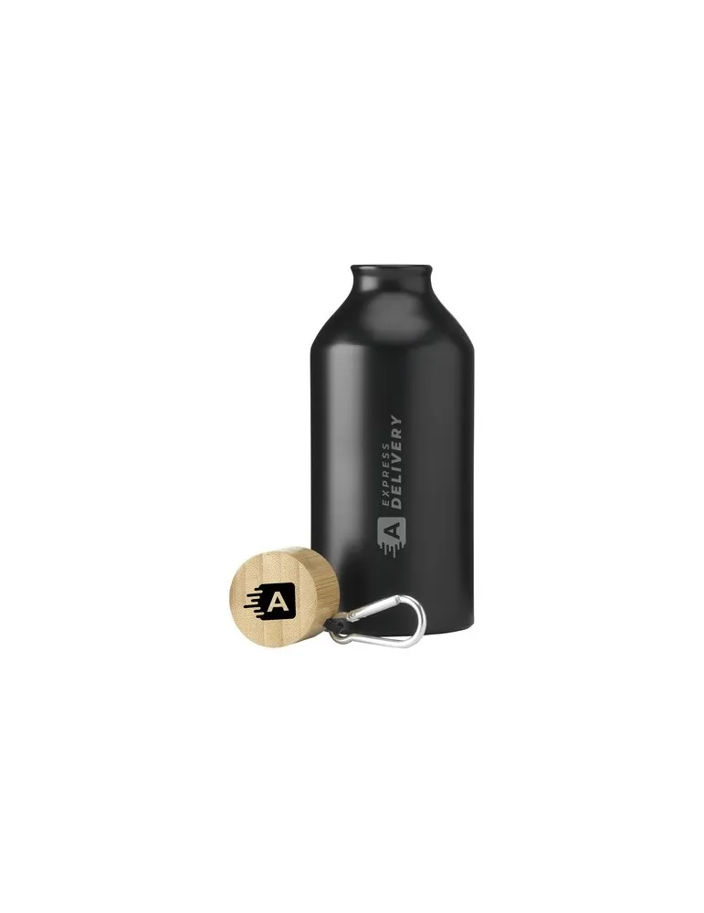 AluBamboo GRS Recycled Alu 500 ml bouteille cadeau entreprise pas cher