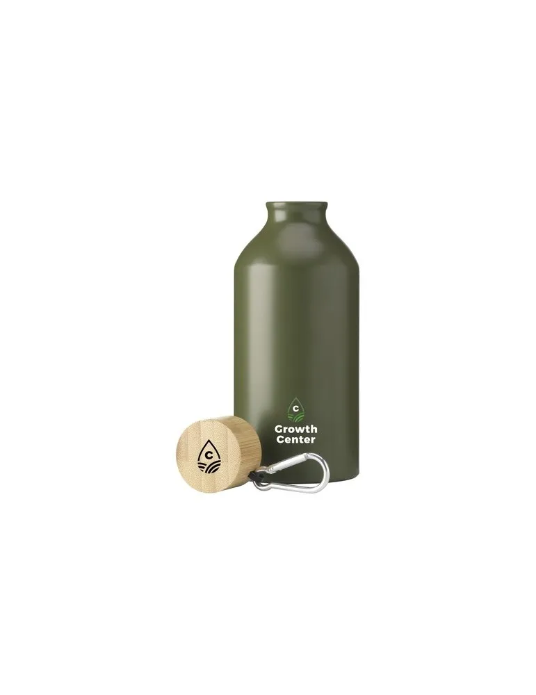 AluBamboo GRS Recycled Alu 500 ml bouteille personnalisable avec votre logo