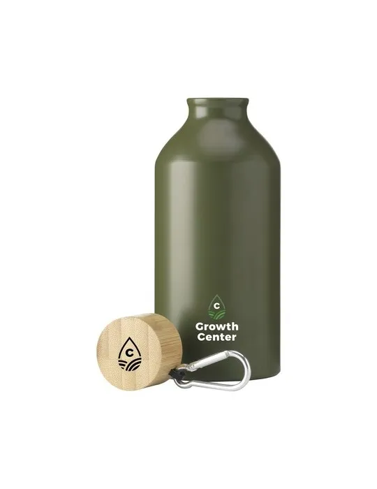 AluBamboo GRS Recycled Alu 500 ml bouteille personnalisable avec votre logo