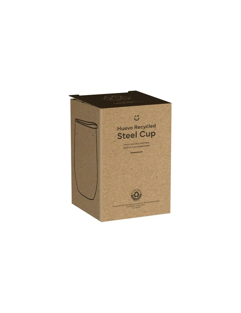 Huevo RCS Recycled Steel Cup 350 ml thermos marquage laser ultra précis