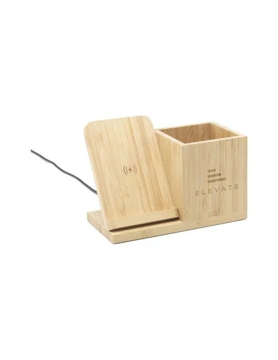 Bamboo Boss 15W support de charge/porte-stylo marquage laser ultra précis